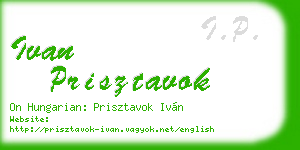 ivan prisztavok business card